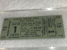 1970 DEREK AND THE DOMINOS ERIC CLAPTON DUANE ALLMAN CONCERT TICKET Ephe... - $149.98