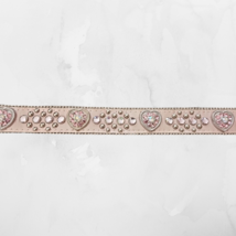 Nocona Pale Pink Belt Rhinestones Hearts Ladies 21" to 24" image 6