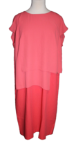 Feria Women&#39;s Dress Cap Sleeve Midi 2 Tone Bright Coral Size Large L (48... - £21.58 GBP