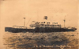 Southern Pacific Steamship~S S MOMUS-N York BAY~1920 Gevaert Real Photo Postcard - £7.06 GBP