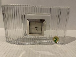 Waterford Crystal Wavelength Desk Clock Lead Crystal Ireland - £31.45 GBP