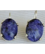 Lapis oval earrings - $380.79 MXN