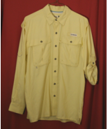 Magellan Angler Fit Mens M Yellow Check MagWick Outdoor Fish Gear Shirt LS - $24.48
