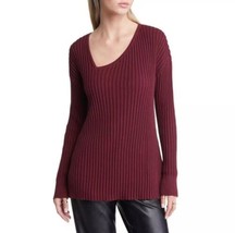 OPEN EDIT Asymmetric V-neck Tunic Sweater In Burgundy. Size XL. NWOT. 12 - £13.77 GBP