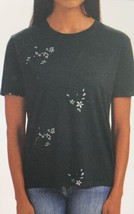 Splendid Womens Short Sleeve T-Shirt Size XX-Large Color Black Floral - £15.63 GBP