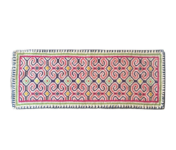 Shipibo Hand Embroidered Ayahuasca Theme Tapestry | Altar Cloth | 20&quot;x8&quot; - $32.29