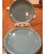 CROWN CORNING JAPAN 9&quot; SALAD/DESSERT PLATE TURQUOISE TEAL AQUA - $12.75