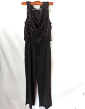 Enfocus Studio black Sleeveless Party Jumpsuit Womens size 8 Sequin - £31.34 GBP