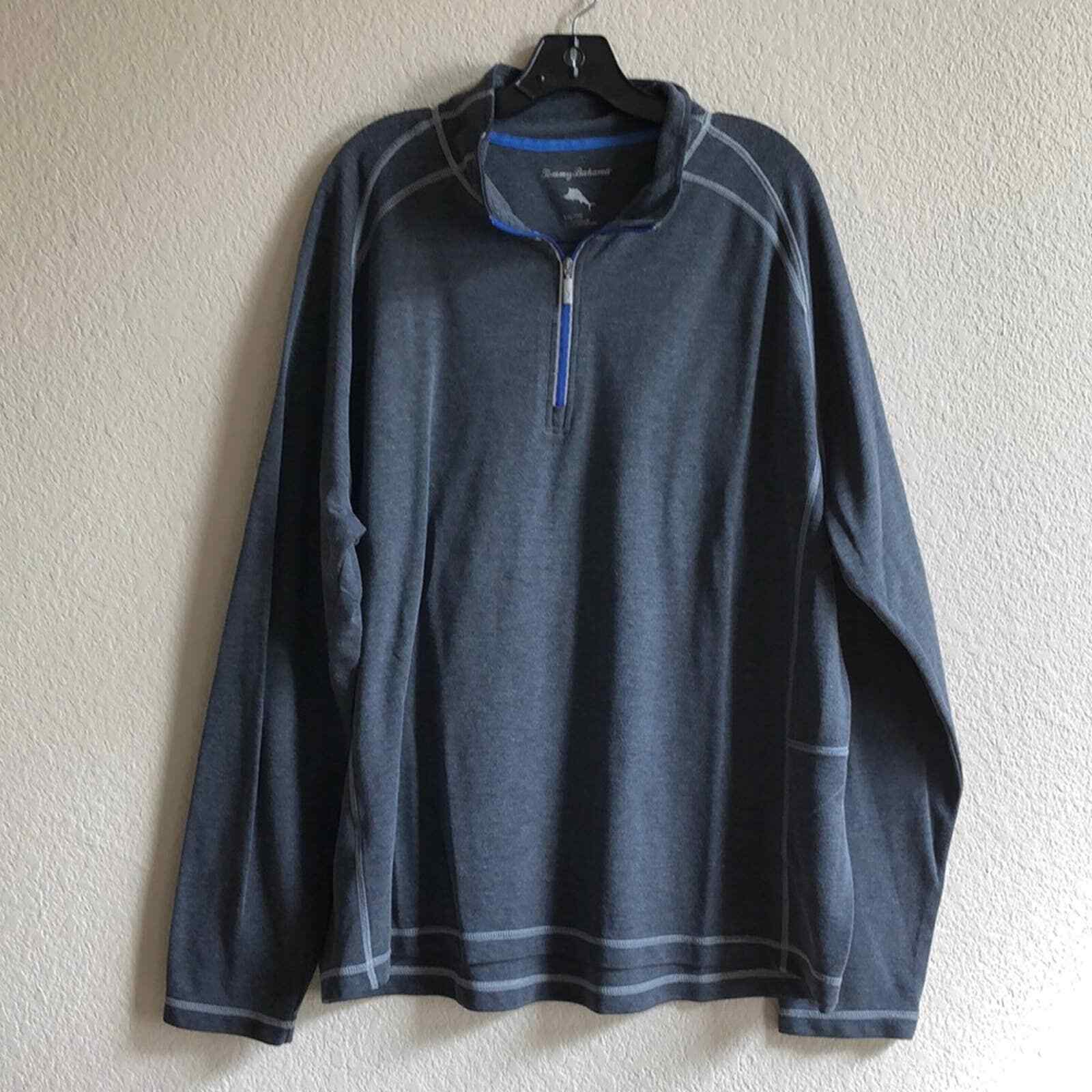 Primary image for Tommy Bahama Men’s Size XXL Gray Quarter 1/4 Zip Sweater Pullover