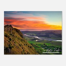 Te Mata Peak New Zealand Travel Poster Wall Art | Te Mata Peak Landscape Home De - $19.99