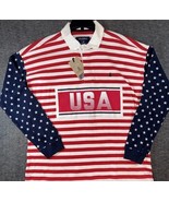 Chubbies Men Legacy Rugby Polo Shirt USA Patriotic Print Red White Blue ... - $39.99