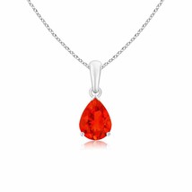 ANGARA 8x6mm Natural Fire Opal Solitaire Pendant Necklace in Silver for Women - £187.67 GBP+