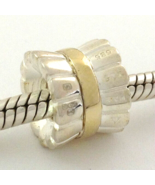 Authentic Chamilia Silver &amp; 14K Gold Mixed Bowtie Bead Charm KC-75, NEW - $1,049.21 MXN