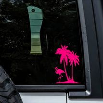 Flamingo Palm Coconut Tree Summer Vinyl Decal Sticker - Custom Truck Bum... - $109.18 MXN