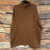 Eddie Bauer Sweater XL Tall 1/4 Zip Rust Orange Mock Neck Pullover Long ... - $18.49