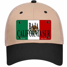 Baja California Sur Mexico Flag Novelty Khaki Mesh License Plate Hat - £22.97 GBP
