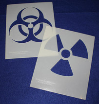 Radiation-Bio Hazard Stencils- 2 Pc Set- 14 mil Mylar 8 x 10 Inches - £19.59 GBP