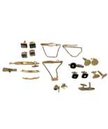 Vintage Cufflinks Lot Stones Tie Bars Clips Pins some 12k 1/20 Gold - €72,54 EUR
