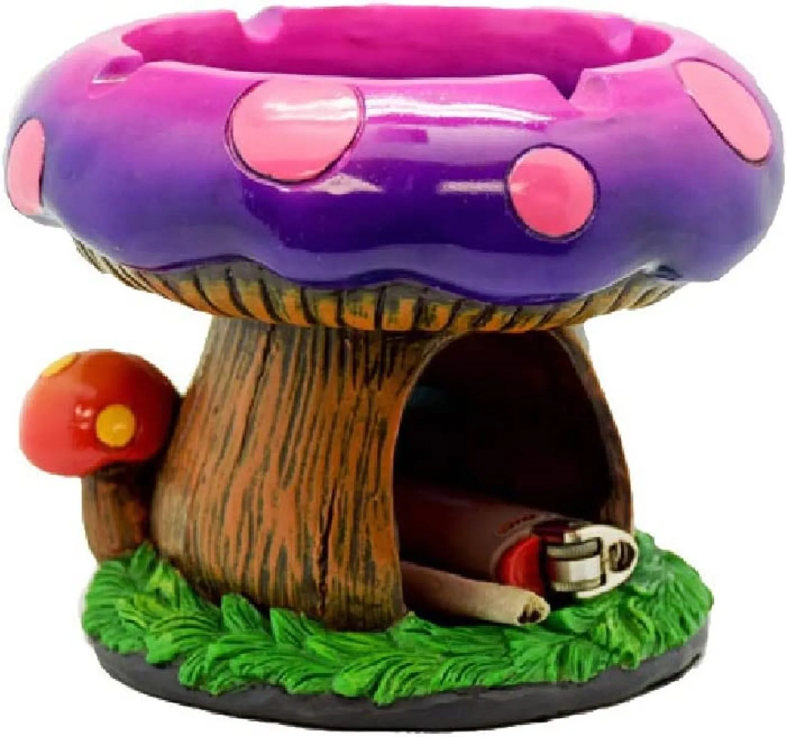 Fantastical Mushroom House Ashtray w/ Storage - 5.5&quot; x 4.5&quot; - £31.17 GBP