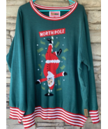 Ugly Christmas Sweater Tipsy Elves Naughty Pole Dancing Santa North Mens... - £20.66 GBP