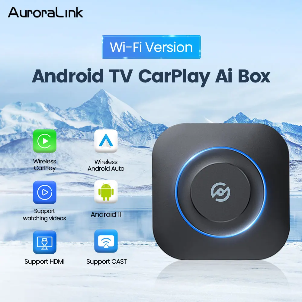 AuroraLink CarPlay Ai Box Android 11 TV Box Wireless CarPlay Android Auto - £102.40 GBP+