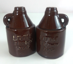 Vintage Little Brown Jug Ceramic Salt &amp; Pepper Shakers Japan - $9.69