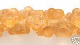 7mm Czech Glass Button Flower Beads, Topaz Matte (50) yellow - £2.36 GBP