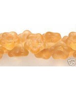 7mm Czech Glass Button Flower Beads, Topaz Matte (50) yellow - £2.34 GBP