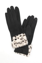  Leopard Faux Fur Cuff Smart Touch Gloves - $27.75