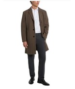 Kenneth Cole Mens Overcoat Brown Herringbone Pockets Fully-Lined Notched... - $2,209.80 MXN