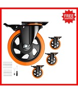 360-Degree Locking Swivel Caster Wheels - 5-Inch Set for Furniture &amp; Wor... - $72.29 CAD