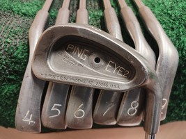 Ping Eye 2 Black Dot Golf Iron Set 3-9 Stiff Flex Steel Shaft ZZ Lite - $118.75