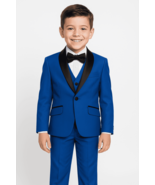 Boys Blue Shawl Tuxedo Suit - $2,245.46 MXN+