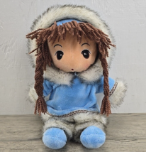 10&quot; Northwest Spirit Inuit Eskimo Plush Doll - Blue Parka w/ Faux Fir Trim - £21.69 GBP