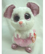 TY Beanie Boos BIG EYED WHITE NINA BALLERINA MOUSE 6&quot; Plush STUFFED ANIM... - $273.39 MXN