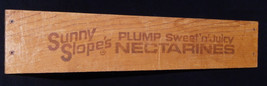 Sunny Slope&#39;s Plump Sweet &#39;n&#39; Juicy Nectarines Wooden Crate Slat Wood Cr... - $9.99