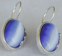  Light Blue oval  earrings F  - $22.00