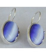  Light Blue oval  earrings F  - €18,89 EUR