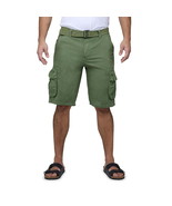 RAW X Men&#39;s Belted Classic Fit 12.5&quot; Cotton Cargo Shorts Grass Green-50W - $478.64 MXN