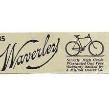 Indiana Bicycle Co Waverley 1894 Advertisement Victorian Bikes #2 ADBN1x - £7.56 GBP