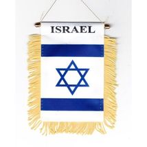 Israel Israeli Rearview Mirror Window Hanging Mini Banner 4x5.5 In - $116.63 MXN