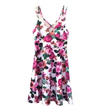 XOXO Floral Fit and Flair Dress w/ Straps and large Silver Zipper Accent... - $16.83