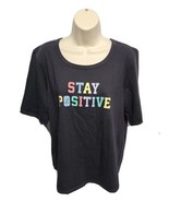 Life is Good Stay Positive Womens Large Black TShirt - £30.39 GBP