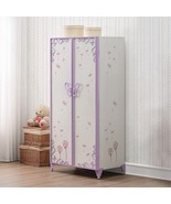 Priya II Wardrobe, White &amp; Light Faux Leather rple Finish - $15,149.40 MXN