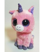 TY Beanie Boos 6&quot; MAGIC Pink Unicorn Plush Boo Purple Eyes Glitter No Tag - £12.42 GBP