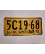 New York State License Plate 1951 &quot;The Empire State&quot; #5C19-68-Vintage-Ma... - $35.38