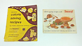 2 Mid-Century Modern Recipe Cooking Booklets Calorie Saving SUCARYL Swee... - $14.85