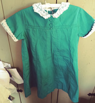 Green Vintage 1950&#39;s-60&#39;s Home made dress with lace trim. about 6X - £6.28 GBP