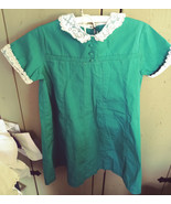 Green Vintage 1950&#39;s-60&#39;s Home made dress with lace trim. about 6X - £6.33 GBP