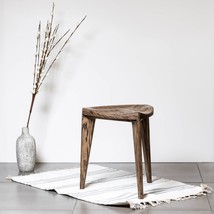 Burned wooden ash stool - Hand-carved or flat seat burned and colored with natur - £208.60 GBP